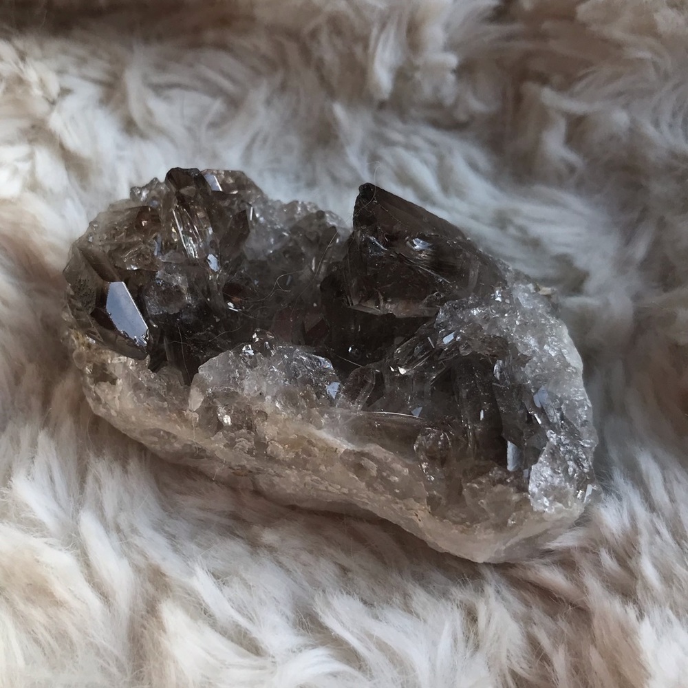 New Smokey Quartz Points Cluster Specimen